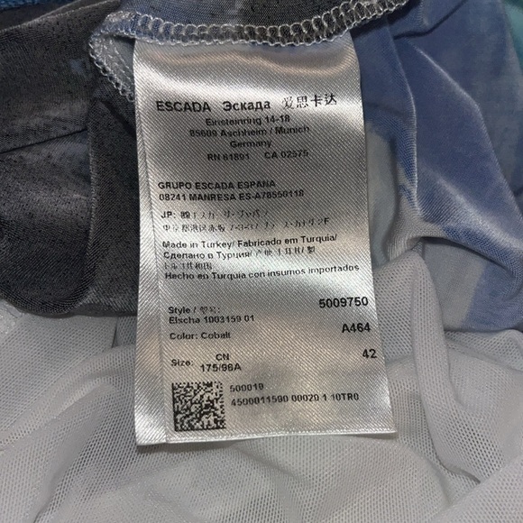 Escada blue watercolor design | size 42 or Large - Picture 8 of 8